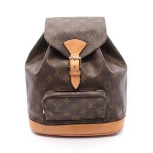 Louis Vuitton Montsouris Backpack Bag Canvas Leather Monogram Brown